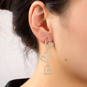 3 Hearts Sparkle Dangle Oorbellen E56282-1 3 Hearts Sparkle Dangle Oorbellen E56282-1