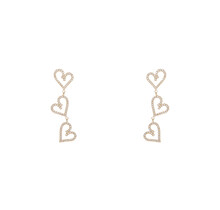 3 Hearts Sparkle Dangle Oorbellen E56282-1