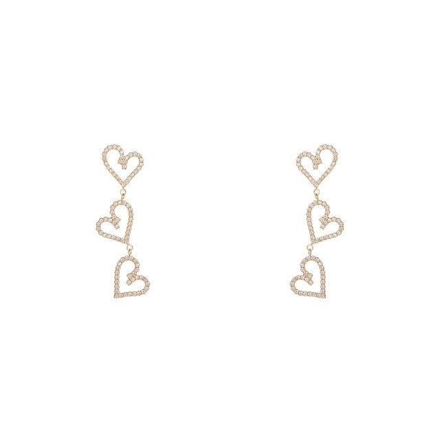 3 Hearts Sparkle Dangle Oorbellen E56282-1 3 Hearts Sparkle Dangle Oorbellen E56282-1