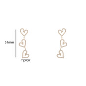 3 Hearts Sparkle Dangle Oorbellen E56282-1 3 Hearts Sparkle Dangle Oorbellen E56282-1