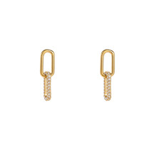 Oval Sparkle Dangle Oorbellen E56280-1