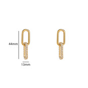 Oval Sparkle Dangle Oorbellen E56280-1