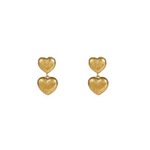 Double Heart Stud Oorbellen E56265-2