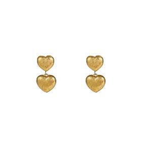 Double Heart Stud Oorbellen E56265-2