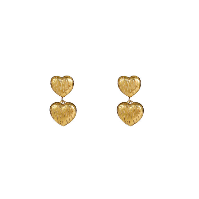 Double Heart Stud Oorbellen E56265-2 Double Heart Stud Oorbellen E56265-2