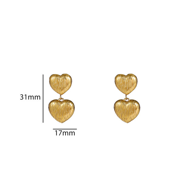 Double Heart Stud Oorbellen E56265-2 Double Heart Stud Oorbellen E56265-2