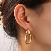 Open Oval Hoop Oorbellen E56244-2 Open Oval Hoop Oorbellen E56244-2