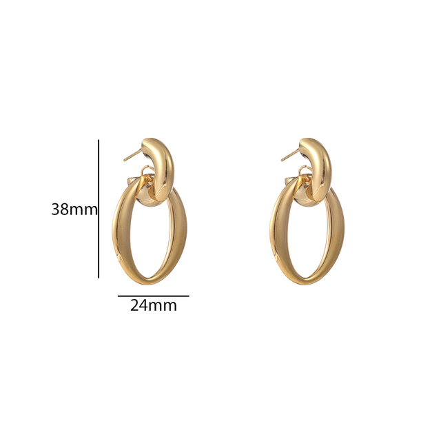 Open Oval Hoop Oorbellen E56244-2 Open Oval Hoop Oorbellen E56244-2