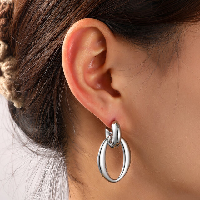 Open Oval Hoop Oorbellen E56244-1 Open Oval Hoop Oorbellen E56244-1