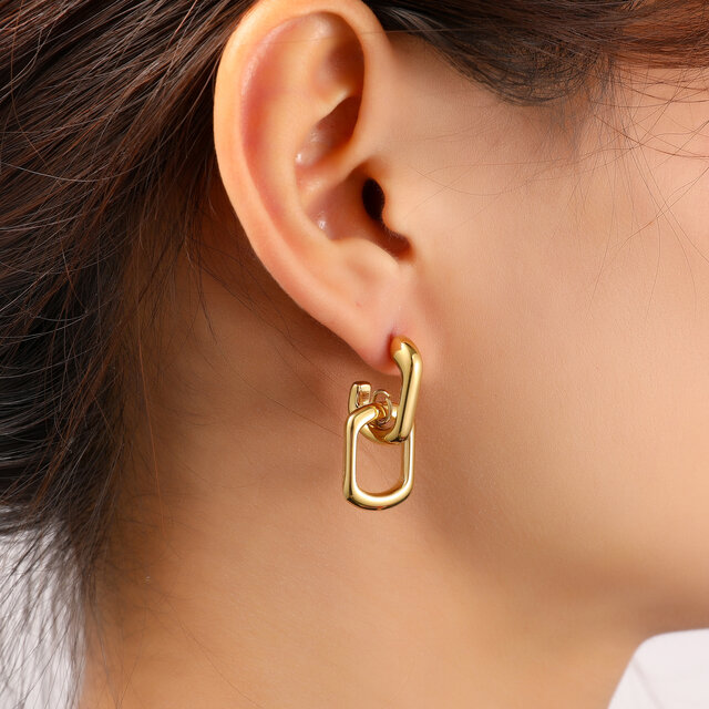 Open Square Hoop Oorbellen E56243-2 Open Square Hoop Oorbellen E56243-2