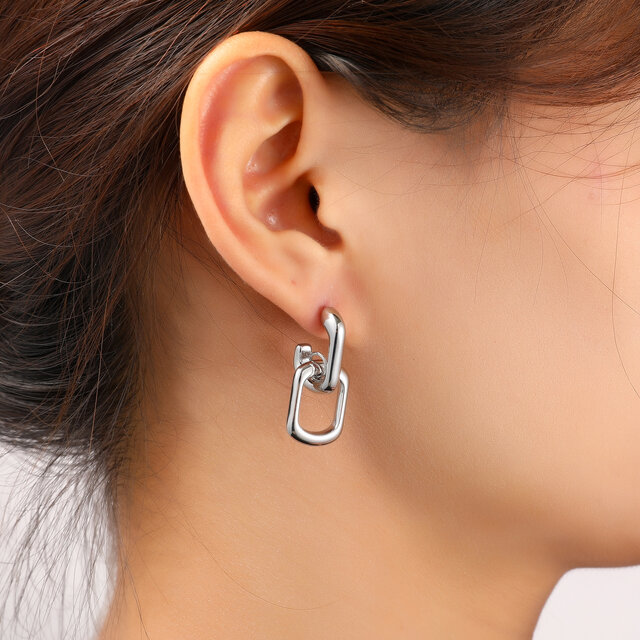 Open Square Hoop Oorbellen E56243-1 Open Square Hoop Oorbellen E56243-1