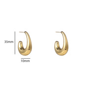 Oval Hollow Hoop Oorbellen E56226-2 Oval Hollow Hoop Oorbellen E56226-2