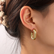 Long hollow Hoop 25mm Oorbellen E56224-2 Long hollow Hoop 25mm Oorbellen E56224-2