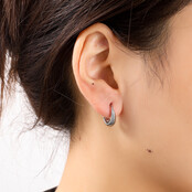 Small Striped Drop Creole Oorbellen E56214-1 Small Striped Drop Creole Oorbellen E56214-1