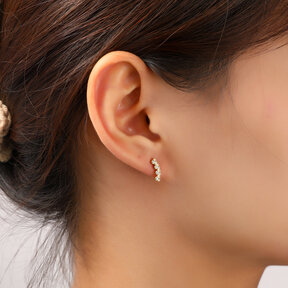 Sparkly Heart Stud Oorbellen E56187-2