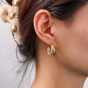 Double Hoop Oorbellen E56139-1