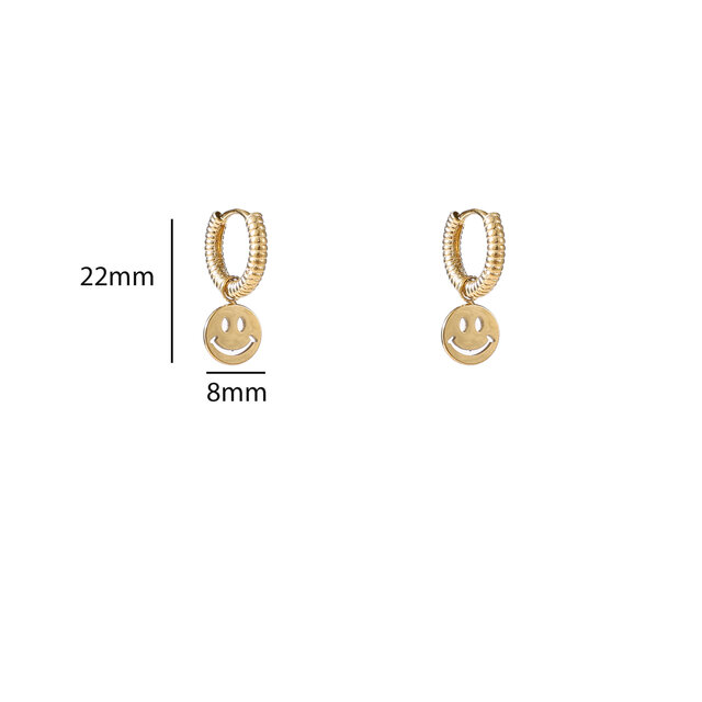 Smiley Hoop Oorbellen E56108-2 Smiley Hoop Oorbellen E56108-2