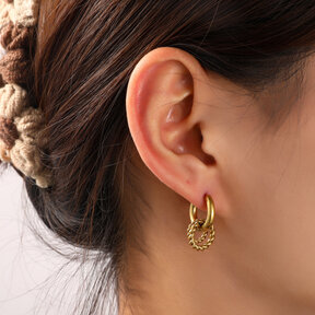 Twisted Circle Hoop Oorbellen E56107-2