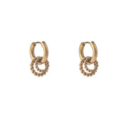 Twisted Circle Hoop Oorbellen E56107-2 Twisted Circle Hoop Oorbellen E56107-2