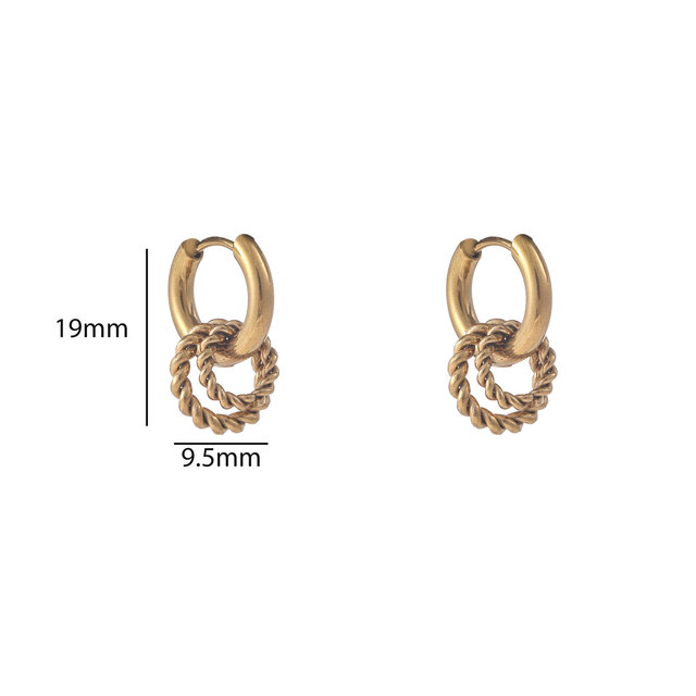 Twisted Circle Hoop Oorbellen E56107-2 Twisted Circle Hoop Oorbellen E56107-2