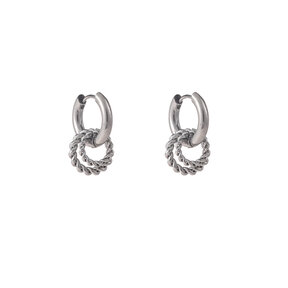 Twisted Circle Hoop Oorbellen E56107-1
