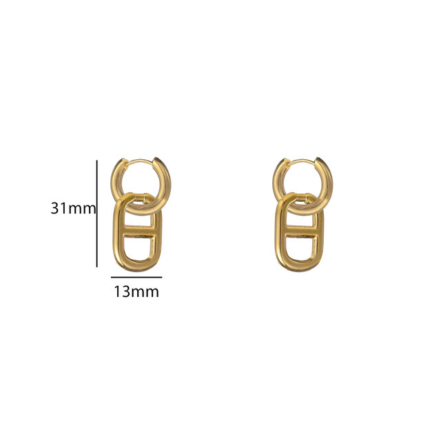 Link Hoop Oorbellen E56103-2 Link Hoop Oorbellen E56103-2