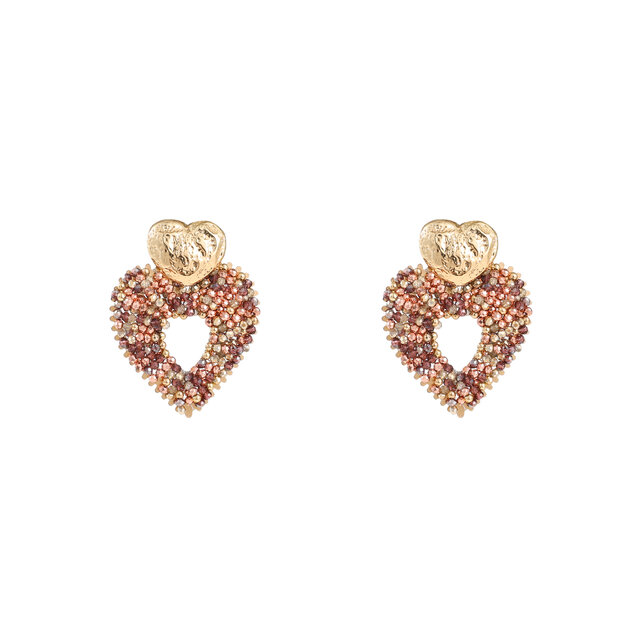 Small Beads Hearts Oorbellen E55233-2 Small Beads Hearts Oorbellen E55233-2