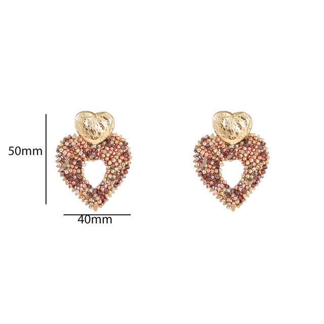 Small Beads Hearts Oorbellen E55233-2 Small Beads Hearts Oorbellen E55233-2