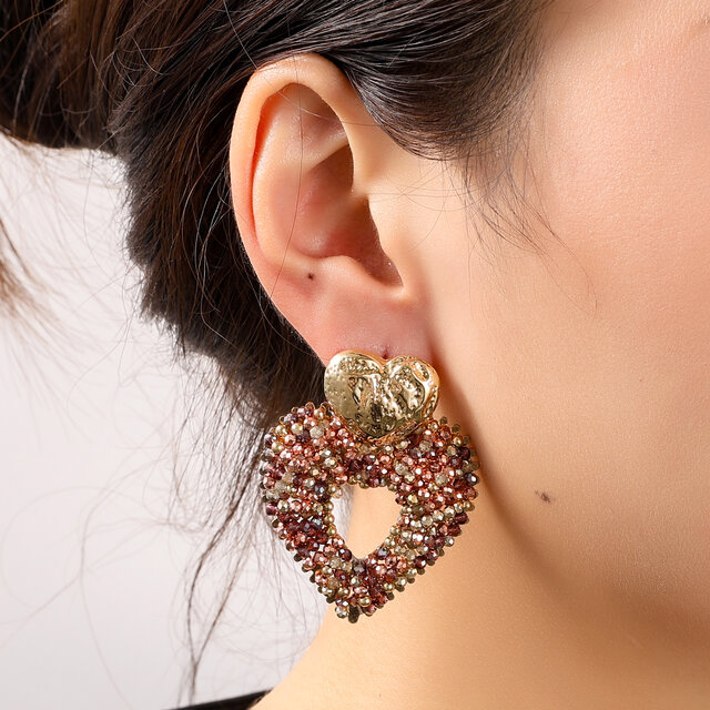 Small Beads Hearts Oorbellen E55233-3 Small Beads Hearts Oorbellen E55233-3