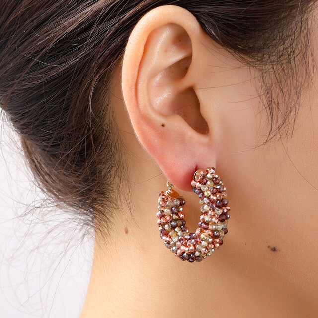 Small Beads Hoop Oorbellen E55234-2 Small Beads Hoop Oorbellen E55234-2