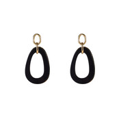 Open Round Dangle Black Oorbellen E55019-1 Open Round Dangle Black Oorbellen E55019-1