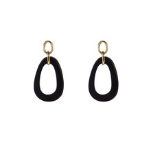 Open Round Dangle Black Oorbellen E55019-1