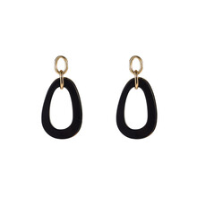 Open Round Dangle Black Oorbellen E55019-1