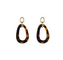 Open Round Dangle Leopard Oorbellen E55019-2