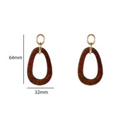Open Round Dangle Brown Oorbellen E55019-3
