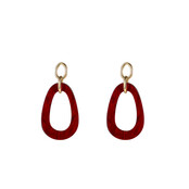 Open Round Dangle Red Oorbellen E55019-4 Open Round Dangle Red Oorbellen E55019-4