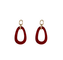 Open Round Dangle Red Oorbellen E55019-4