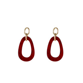 Open Round Dangle Red Oorbellen E55019-4