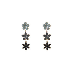 Flower Dangle Black Oorbellen E55033-1