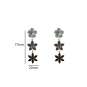 Flower Dangle Black Oorbellen E55033-1 Flower Dangle Black Oorbellen E55033-1