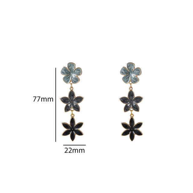 Flower Dangle Black Oorbellen E55033-1 Flower Dangle Black Oorbellen E55033-1