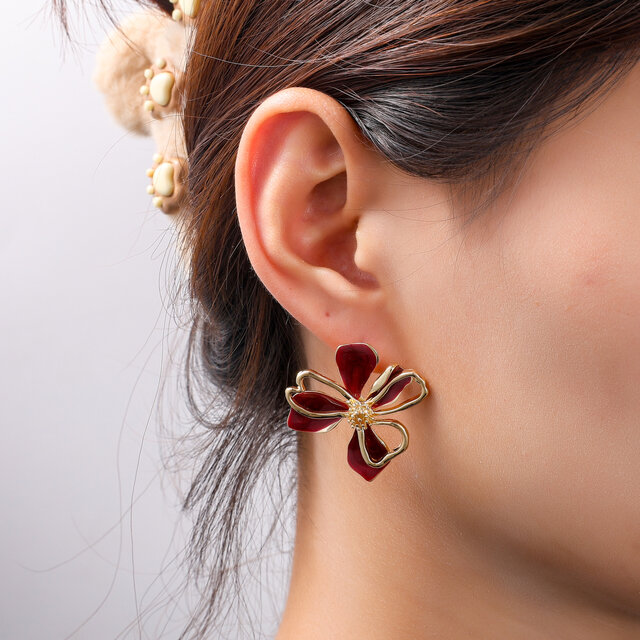 Flower Stud Red Oorbellen E55028-4 Flower Stud Red Oorbellen E55028-4