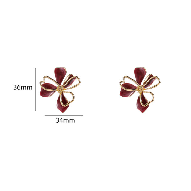 Flower Stud Red Oorbellen E55028-4 Flower Stud Red Oorbellen E55028-4