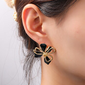 Flower Stud Black Oorbellen E55028-1 Flower Stud Black Oorbellen E55028-1