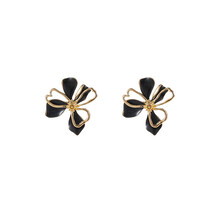 Flower Stud Black Oorbellen E55028-1