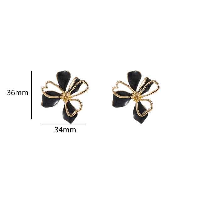 Flower Stud Black Oorbellen E55028-1 Flower Stud Black Oorbellen E55028-1