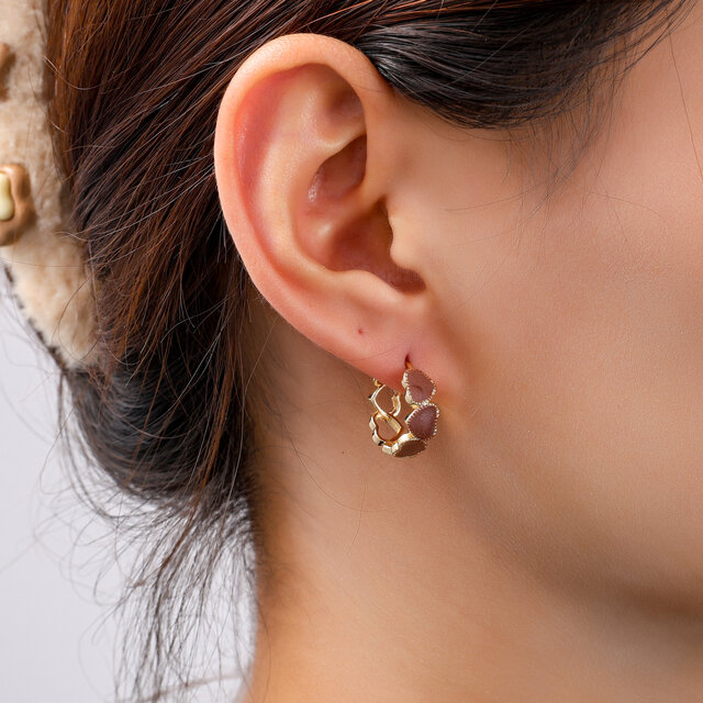 Heart Ring Brown Oorbellen E55025-2 Heart Ring Brown Oorbellen E55025-2