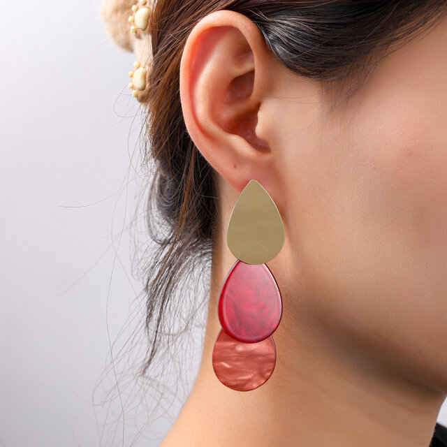 Drop Dangle Oorbellen Red E55023-3 Drop Dangle Oorbellen Red E55023-3