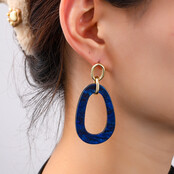 Open Round Dangle Blue Oorbellen E55019-5 Open Round Dangle Blue Oorbellen E55019-5