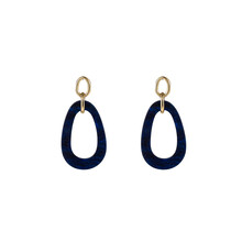 Open Round Dangle Blue Oorbellen E55019-5
